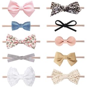 LittleJoJo Baby Girl Headbands and Bows, Newborn Infant Toddler Nylon Hairbands Hair Accessories in Saudi Arabia