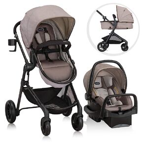 Evenflo Pivot Modular Travel System with LiteMax Infant Car Seat with Anti-Rebound Bar (Casual Gray)