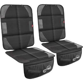 Car Seat Protector with Thickest Padding,Waterproof 600D with Storage Pockets,Non-Slip Pets Fabric Child Baby Cover Leather Reinforced Vehicle Seat 1 Pack (Black) in Kuwait