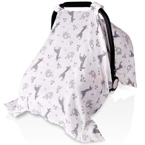 Muslin Car Seat Cover for Babies, Metplus Breathable Infant Carseat Cover Lightweight Baby Carrier Cover for Girls Boys, Fit Spring Summer/Hot Days/Warm Weather, Pink Floral in Saudi Arabia