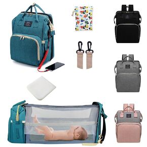 Diaper Bag with Changing Station,Diaper Bag Backpack,7 in 1 Travel Diaper Bag,Mommy Bag With USB Charging Port (Black)