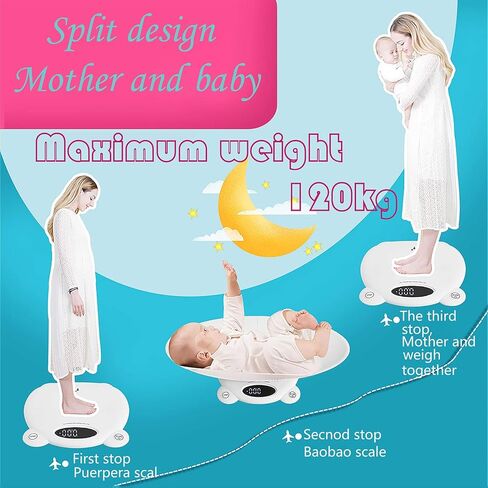 Repgfor ميزان الأطفال/موازين الأطفال للوزن/مقياس الأطفال الصغار/ميزان الحيوانات الأليفة/مقياس وزن الأطفال، وظيفة الفارغة والإمساك، مناسب للأطفال والرضع والبالغين والحيوانات الأليفة والجراء والقطط والكلاب in Kuwait
