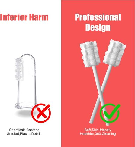 SANFE ELEPHANT Baby Tongue Cleaner 50 Pack, Upgraded Disposable Oral Cleaner with Paper Handle, Suitable for 0-3 Years Old Babies and Toddlers. in Kuwait