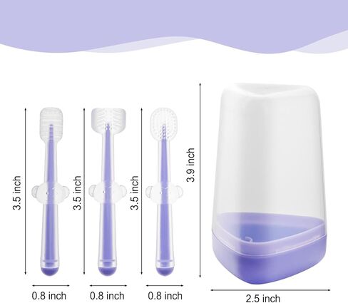 فرشاة أسنان سيليكون للأطفال من إتش كيو إس إلسوند لتدريب التسنين، فرشاة أسنان ناعمة للأطفال، فرشاة اللسان، منظف لسان الطفل، مجموعة فرشاة أسنان سيليكون متعددة الوظائف للأطفال الصغار in Kuwait