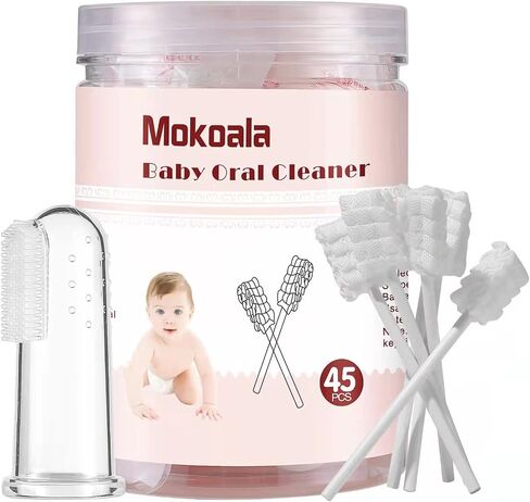 60Pcs Baby Tongue Cleaner, Baby Toothbrush, Disposable Baby Mouth Cleaner, Soft Gauze Toohthbrush Newborn Oral Cleaning Stick Dental Care for 0-36 Month Baby in Saudi Arabia
