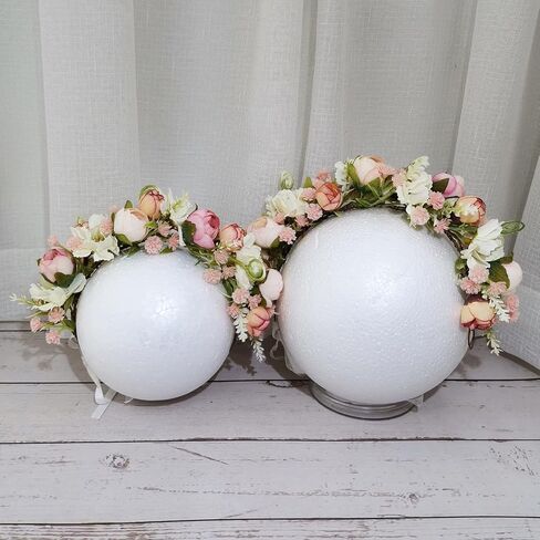 Mother Baby Girls Flower Crown Flower Girl Headpiece boho Little Wreaths for Weddings, Family photography (Mother+Daughther Pink Crown) in Saudi Arabia