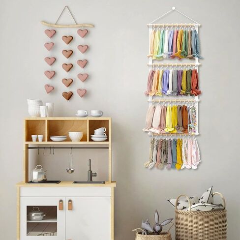 POVETIRE Headband Holder for Girls Baby Headband Organizer Head Bands Hair Accessories Display Organizer Wall Hanging Decor for Nursery baby Room in Saudi Arabia