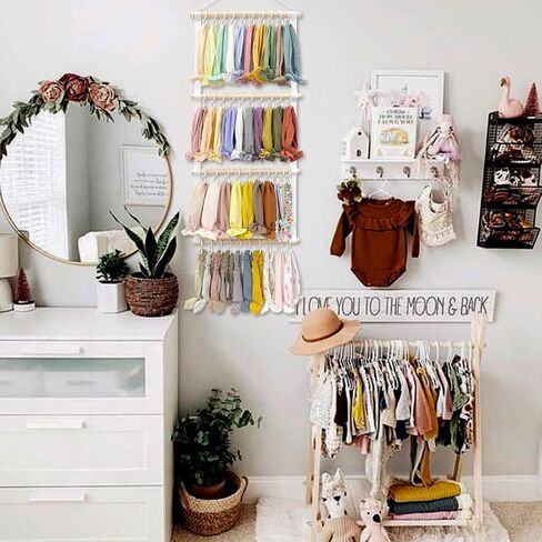 POVETIRE Headband Holder for Girls Baby Headband Organizer Head Bands Hair Accessories Display Organizer Wall Hanging Decor for Nursery baby Room in Saudi Arabia