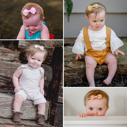 LittleJoJo Baby Girl Headbands and Bows, Newborn Infant Toddler Nylon Hairbands Hair Accessories in Kuwait