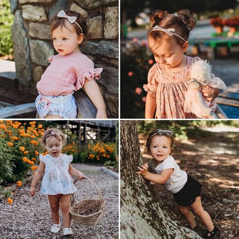 LittleJoJo Baby Girl Headbands and Bows, Newborn Infant Toddler Nylon Hairbands Hair Accessories in Kuwait
