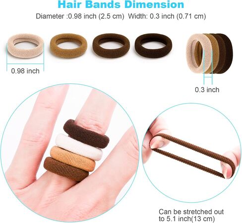Baby Hair Ties, Cotton Toddler Hair Ties for Girls, Kids Seamless Hair Bands, Girls Elastic Ponytail Holders, Diameter 0.97 Inch and Assorted Colors by Qarwayoc in Saudi Arabia