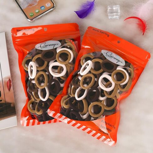 Baby Hair Ties, Cotton Toddler Hair Ties for Girls, Kids Seamless Hair Bands, Girls Elastic Ponytail Holders, Diameter 0.97 Inch and Assorted Colors by Qarwayoc in Saudi Arabia