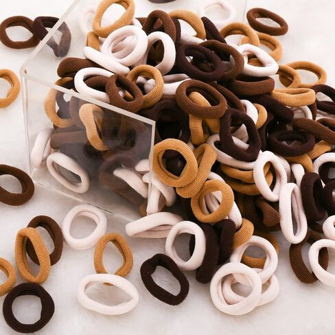 Baby Hair Ties, Cotton Toddler Hair Ties for Girls, Kids Seamless Hair Bands, Girls Elastic Ponytail Holders, Diameter 0.97 Inch and Assorted Colors by Qarwayoc in Saudi Arabia
