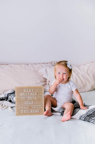 Pearhead Classic Wooden Letterboard for Home Décor, Baby Announcement or Pregnancy Announcement, Baby Keepsake Photo Sharing Prop, Milestone Moments Letterboard in Saudi Arabia