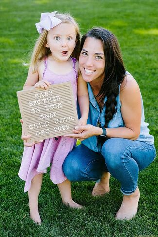 Pearhead Classic Wooden Letterboard for Home Décor, Baby Announcement or Pregnancy Announcement, Baby Keepsake Photo Sharing Prop, Milestone Moments Letterboard in Saudi Arabia