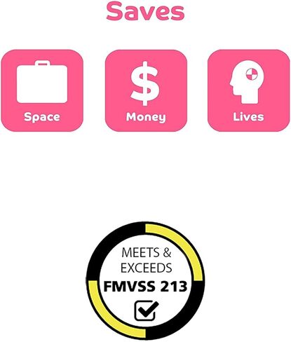 مقعد معزز للسفر قابل للنفخ من بابل بوم للسيارة، مقعد معزز محمول للسيارة - بدون ظهر، قابل للطي وضيق - مقعد سيارة للسفر للأطفال بوزن 40-100 رطل - جرافيتي in Kuwait