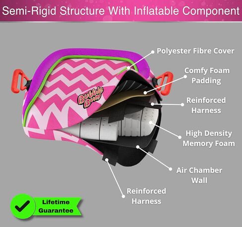 مقعد معزز للسفر قابل للنفخ من بابل بوم للسيارة، مقعد معزز محمول للسيارة - بدون ظهر، قابل للطي وضيق - مقعد سيارة للسفر للأطفال بوزن 40-100 رطل - جرافيتي in Kuwait