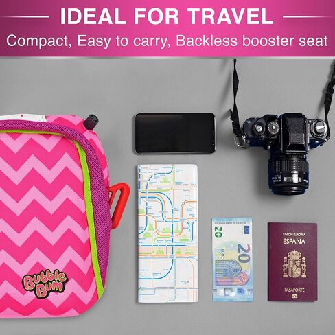 مقعد معزز للسفر قابل للنفخ من بابل بوم للسيارة، مقعد معزز محمول للسيارة - بدون ظهر، قابل للطي وضيق - مقعد سيارة للسفر للأطفال بوزن 40-100 رطل - جرافيتي in Kuwait