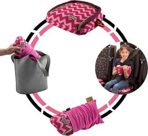 مقعد معزز للسفر قابل للنفخ من بابل بوم للسيارة، مقعد معزز محمول للسيارة - بدون ظهر، قابل للطي وضيق - مقعد سيارة للسفر للأطفال بوزن 40-100 رطل - جرافيتي in Kuwait