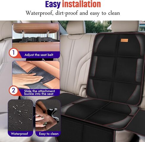 Bacgnyer Car Seat Protector, 2 Pack of Seat Protectors, Thickest Padded 600D Fabric Padding, Waterproof, Durable, Anti Slip Backing, Child Seat Protection, Suitable for Babies, Toddlers, Children in Saudi Arabia