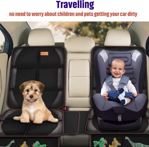 Bacgnyer Car Seat Protector, 2 Pack of Seat Protectors, Thickest Padded 600D Fabric Padding, Waterproof, Durable, Anti Slip Backing, Child Seat Protection, Suitable for Babies, Toddlers, Children in Saudi Arabia