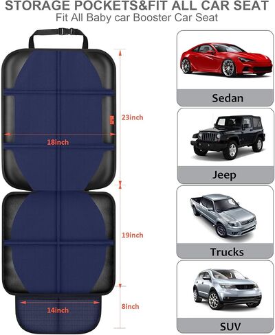 XHYANG Car Seat Protector,Auto Car Seat Protectors Baby Carseat Waterproof & Durable 600D Fabric for Child Baby Car Seat Mat Vehicle Pet Cover 2 Storage Pockets (2 Pack) in Saudi Arabia