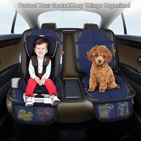 XHYANG Car Seat Protector,Auto Car Seat Protectors Baby Carseat Waterproof & Durable 600D Fabric for Child Baby Car Seat Mat Vehicle Pet Cover 2 Storage Pockets (2 Pack) in Saudi Arabia