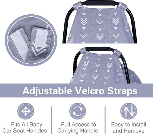 Muslin Car Seat Cover for Babies, Metplus Breathable Infant Carseat Cover Lightweight Baby Carrier Cover for Girls Boys, Fit Spring Summer/Hot Days/Warm Weather, Pink Floral in Saudi Arabia