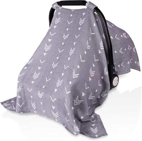 Muslin Car Seat Cover for Babies, Metplus Breathable Infant Carseat Cover Lightweight Baby Carrier Cover for Girls Boys, Fit Spring Summer/Hot Days/Warm Weather, Pink Floral in Saudi Arabia