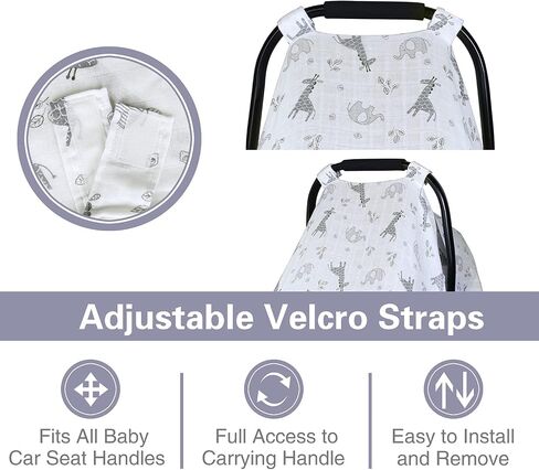 Muslin Car Seat Cover for Babies, Metplus Breathable Infant Carseat Cover Lightweight Baby Carrier Cover for Girls Boys, Fit Spring Summer/Hot Days/Warm Weather, Pink Floral in Kuwait