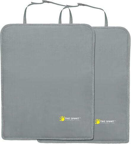 Premium Kick Mats - Luxury Seat Back Protectors and Seat Covers with Invisible Strap - 2-Pack - Gray (Grey) in Saudi Arabia