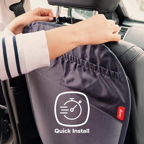 Diono Stuff 'N Scuff XL Kick Mat Back Seat Protector for Kids Feet with Storage Pocket, 100% Water Resistant for Protection of Your Upholstery from Dirt, Mud, Scratches, Gray in Saudi Arabia