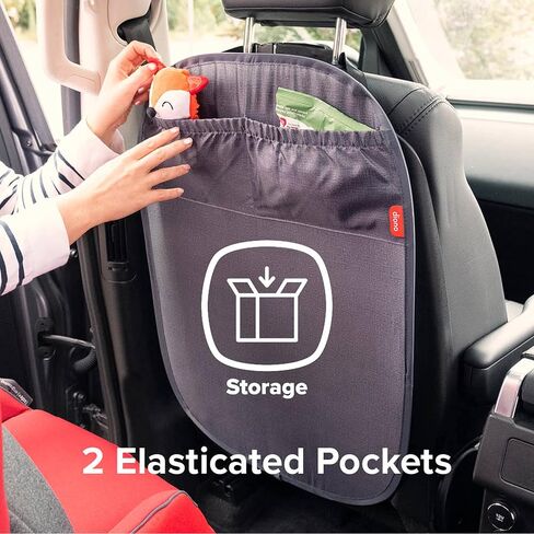 Diono Stuff 'N Scuff XL Kick Mat Back Seat Protector for Kids Feet with Storage Pocket, 100% Water Resistant for Protection of Your Upholstery from Dirt, Mud, Scratches, Gray in Saudi Arabia