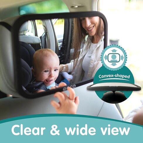 Onco Baby Car Mirror Rear-facing - Platinum Award Winning Car Mirror Baby Rear Facing Seat, Baby Essentials for Newborn, 100% Shatterproof Baby Mirror for Car, 360° Car Seat Mirror Rear Facing Infant in Saudi Arabia