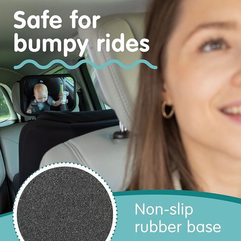 Onco Baby Car Mirror Rear-facing - Platinum Award Winning Car Mirror Baby Rear Facing Seat, Baby Essentials for Newborn, 100% Shatterproof Baby Mirror for Car, 360° Car Seat Mirror Rear Facing Infant in Saudi Arabia