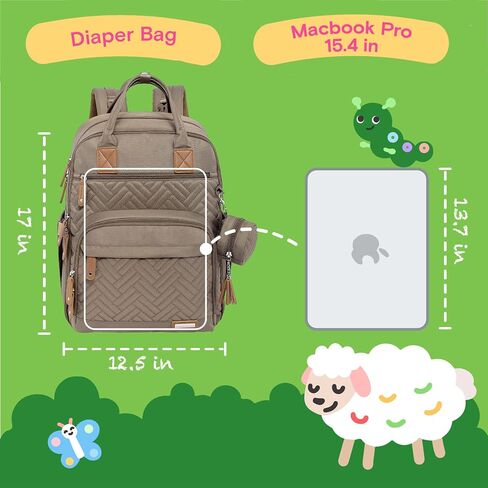 iniuniu Baby Diaper Bag Backpack, 4 in 1 kit Large Capacity Travel Backpack | Waterproof Backpack for Moms Dads,Travel Backpack with Pouch,Washable Changing Pad, Baby Essentials in Saudi Arabia