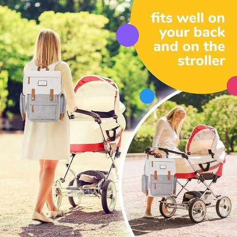 Diaper Bag Backpack Frank Mully Large Multifunction Travel Baby Bag for Mom Dad Cream White in Saudi Arabia