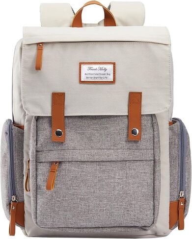 Diaper Bag Backpack Frank Mully Large Multifunction Travel Baby Bag for Mom Dad Cream White in Saudi Arabia