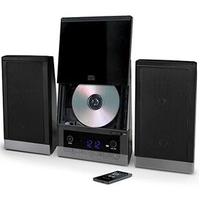 ONN Audio Compact Home CD Music Shelf System تحميل عمودي مع مكبرات صوت ستيريو ديناميكية وشاشة LCD رقمية لراديو AM/FM وخط Aux في ONB-203 (متجدد) in Kuwait