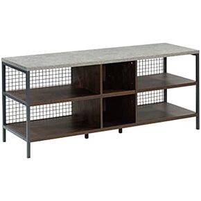 Sauder Market Commons Credenza, for TVs up to 60", Rich Walnut Finish