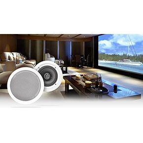 Pair Rockville HC85-16 White 8" 700 Watt in-Ceiling Home Theater Speakers 16 Ohm