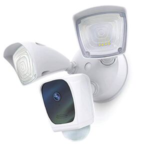 Home Zone Security Triple Head Floodlight Camera – Smart 2.4 GHz 1080P Outdoor Hardwired 3500 Lumen LED Flood Light Camera with 128GB Local Storage Included, White