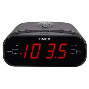 Timex T231G AM/FM Dual Alarm Clock Radio with 1.2-Inch Display and Line-In Jack (Gunmetal)