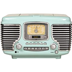 Crosley CR612B-AB Corsair Radio CD Player, Aqua Blue | CD Player, Bluetooth In, Built-in Full-Range Stereo Speakers, AM/FM Radio, Built-in AM antenna/Wire FM Antenna in Saudi Arabia