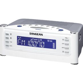 Sangean RCR-22 Atomic Clock with FM-RDS / AM / Aux-in Digital Tuning Clock Radio, silver, one size