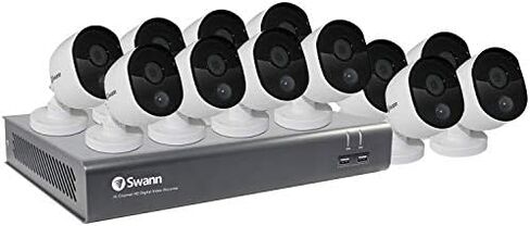 Swann Home Security Camera System, 16 Channel 12 Bullet Cameras, 1080p HD, Indoor/Outdoor Wired Surveillance DVR, 1TB Hard Drive, Night Vision, Heat Motion Detection, SWDVK-1645812V in Saudi Arabia