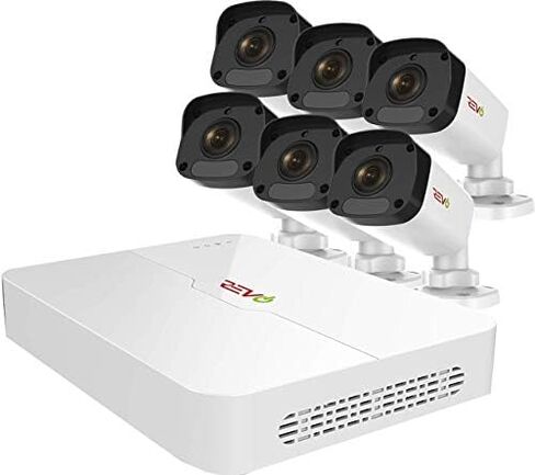 تلفزيون ريفو أمريكا ألترا إتش دي 8 2 تيرابايت HDD IP NVR نظام للمراقبة بالفيديو ، 6 × 4 ميجا بكسل IP / داخلي رصاصة - إمكانية الوصول عن بعد عن طريق الهاتف الذكي ، الكمبيوتر اللوحي ، ماك in Kuwait