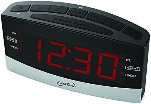 Supersonic - Bluetooth Clock Radio, Alarm Clock Radios - Black (SC-381BT) in Saudi Arabia