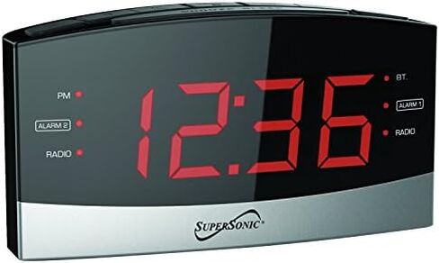 Supersonic - Bluetooth Clock Radio, Alarm Clock Radios - Black (SC-381BT) in Saudi Arabia