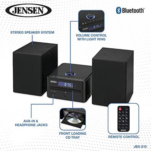 JENSEN JBS-210 Bluetooth CD Music System with Digital AM/FM Stereo Receiver and Remote Control in Saudi Arabia
